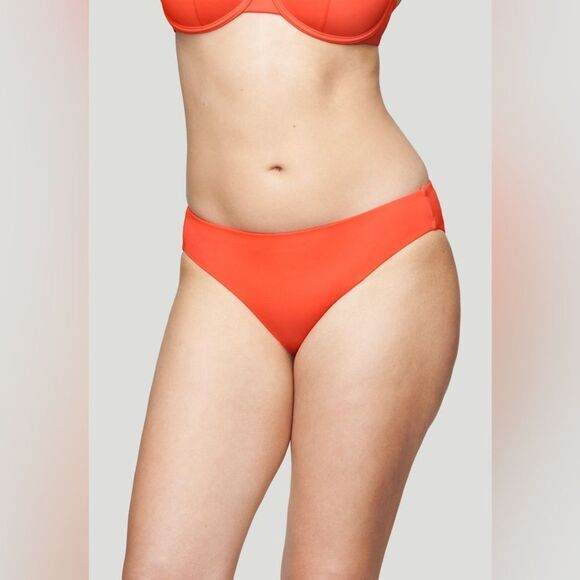 CUUP The Brief Bikini Bottom In Hibiscus Orange - Picture 1 of 9